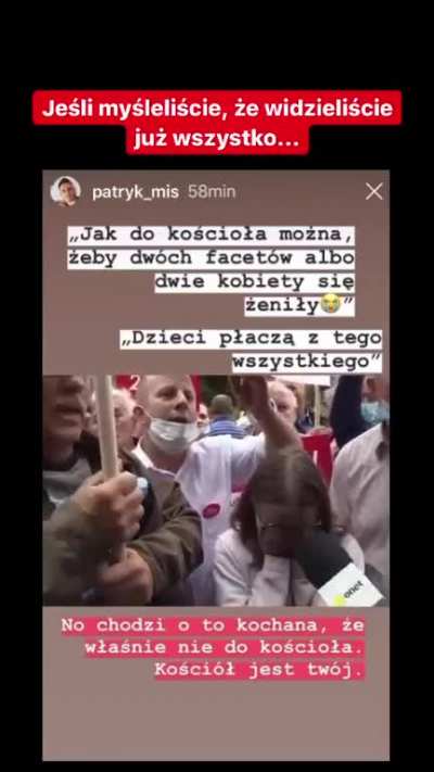 [wideo | 00:14] "Jak do kościoła można, żeby dw&oacute;ch facet&oacute;w albo dwie kobiety się żeniły"