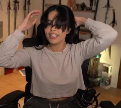 Rae's bangs and abs
