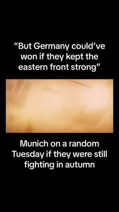 "Trust me bro the nazis could've won if they produced 10 morbillion sd. kfz. 42060 poopenfartenkinderschredderkupplungsschadennach5metern"
