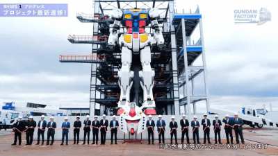Shinto priests bless Gundam