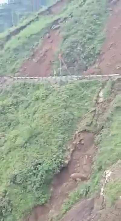 Landslide in a remote part of Himachal&rsquo;s Sirmaur district, India on 30/07/2021