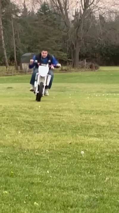 Trying out a kids bike as an adult