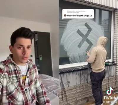 por poco y hace el hail hitler y no le hagan caso a la marca de agua de tik tok