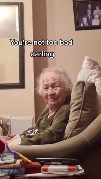 The grandma has Alzheimers, however when she gets complimented she has the loveliest smile ❤️