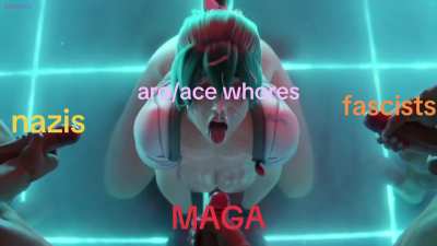 asexual bitches &ldquo;don&rsquo;t like sex&rdquo; until there&rsquo;s a group of fascist, nazi and MAGA cocks in front of them. they turn into obedient cocksleeves real fast after that