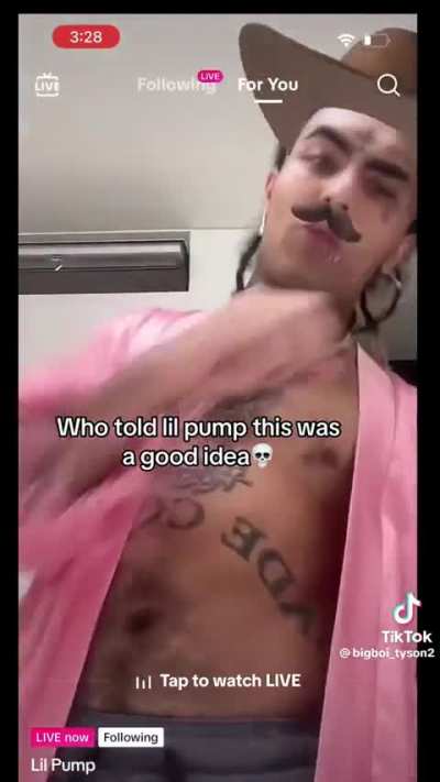 Lil pump is streaming on TikTok while listening to Suicide Doors 😭