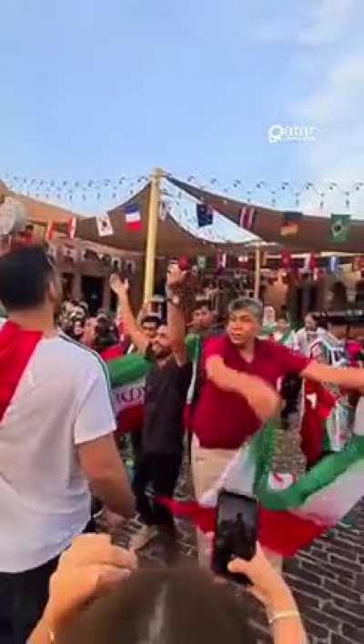 IR lovers waving the crab flag in Qatar