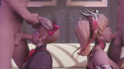 Dva and Mercy double blowjob (Dreamrider)