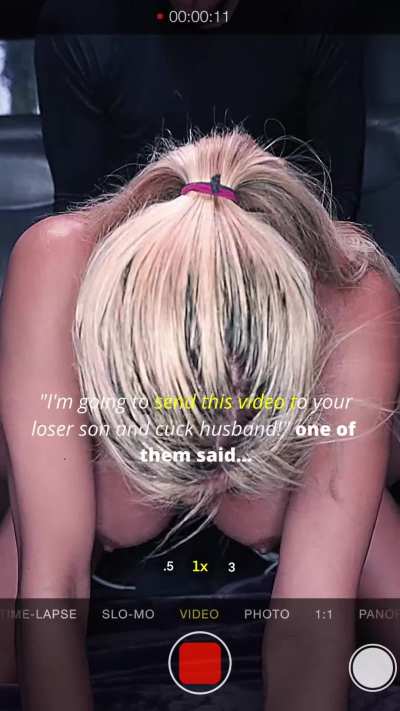 My mom was the talk of the school after my bully’s leaked her sextape with them in the back of his van! It’s all the boys in class would talk about! Now everyone wants a piece of her ASS. 