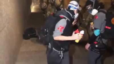 Unidentified military guys attack a group of medics in Portland