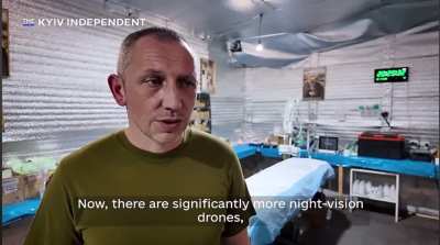UA POV: An AFU military medic reveals that over 90% of AFU injuries in the Chasiv Yar direction are caused by drone drops and FPV drones. He adds that evacuation of wounded personnel is increasingly difficult because of Russian night-vision drones.