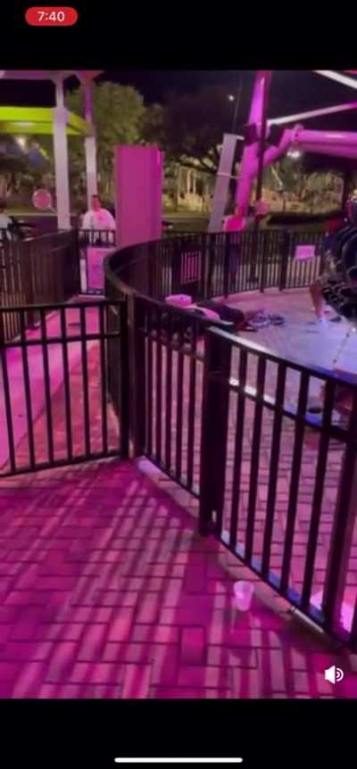Teen falls from a ride Orlando, Florida. Ride had been adjusted slightly, though did not fail. He fell through the gap during breaking.
