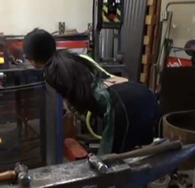 Rae bending over