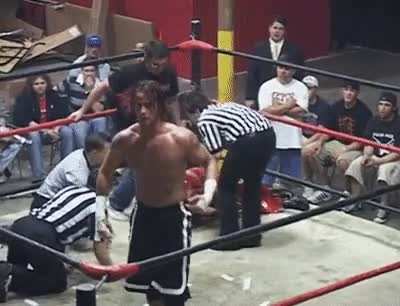 CM Punk with a fantastic display of sportsmanship after Chris Hamrick suffers a gruesome knee injury
