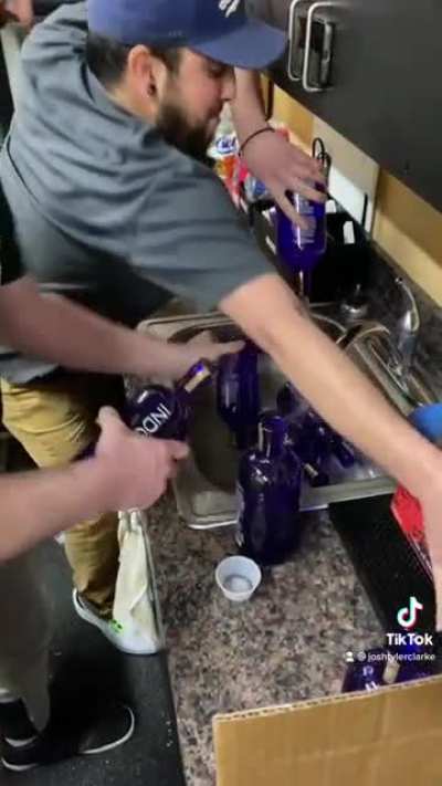 Dumping a case of Snoop&rsquo;s gin ...
