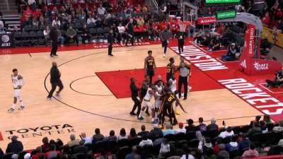 [Highlight] Hawks and Rockets get into a scuffle - Dejounte Murray slapped/shoved an official, Trae Young grabbed/pulled Kevin Porter Jr.’s jersey and shoved Jalen Green with two hands. Technicals on Jabari Smith Jr., Trae Young, Jalen Green and Dejounte 