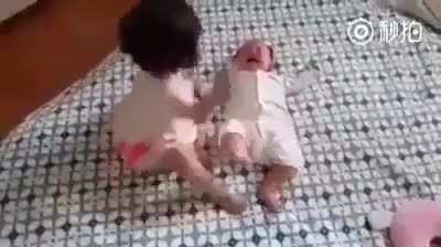 Never leave a child alone with a toddler