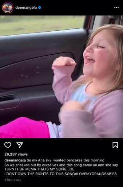 Oh, Angela....that&rsquo;s not how you tote your grandbabies. No seatbelt, recording her while driving. So much no in this video.