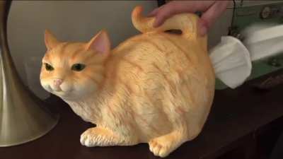 Cat-themed tissue dispenser