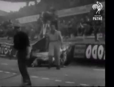Le Mans 1955, worst crash in motorsport history. 84 total deaths, the flying hood decapitated 14 people.