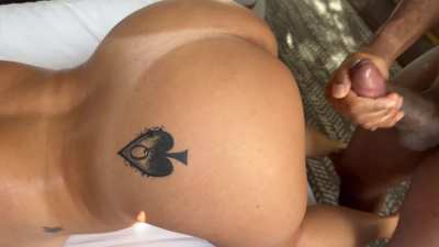 I know you&rsquo;re dying to watch him blow a nice big load right on my Queen of Spades tattoo