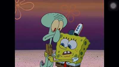 Spongebob taking great care of Squidward