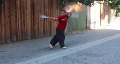 Punch-Activated Flamethrower
