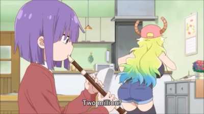 Acho que ela gostou da musica (eu nem assisto Maid Dragon, mas achei essa cena no Youtube e achei engra&ccedil;ada)