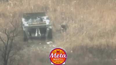 Ukrainian drone recon spotted a Russian soldier apparently suffering from constipation in the field. The Russian exposes himself long enough for an FPV strike drone to be scrambled and sent in for a close hit. (Possibly archival) Published May, 2024