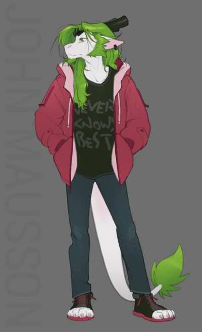 Just my sona wagging his tail. Now with colors [OC]