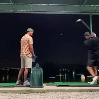 From r/OddlySatisfying: "Golf with friends" but it's synced to Hole In One from Rhythm Heaven Fever.