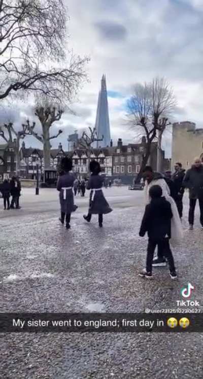A kid gets trampled by The Queen's Guard