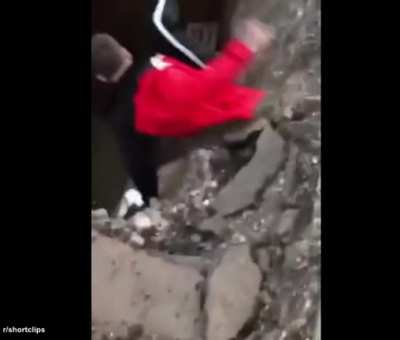 Too look in a hole