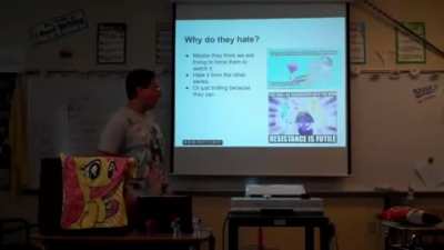 (long vid) although this is pretty cringe, I have massive respect for this guy's confidence in showing this to his classmates.
