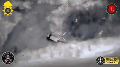 UA 11th Brigade of the National guard takes out "Kamaz" supply truck using FPV drones