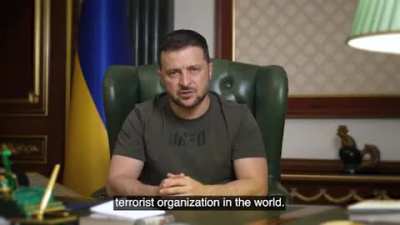 "The Russian state has become the largest terrorist organization in the world. That is a fact, and it must be a legal fact. Everyone should know that buying or transporting Russian oil, maintaining ties with Russian banks, paying taxes &amp;amp; duties to the