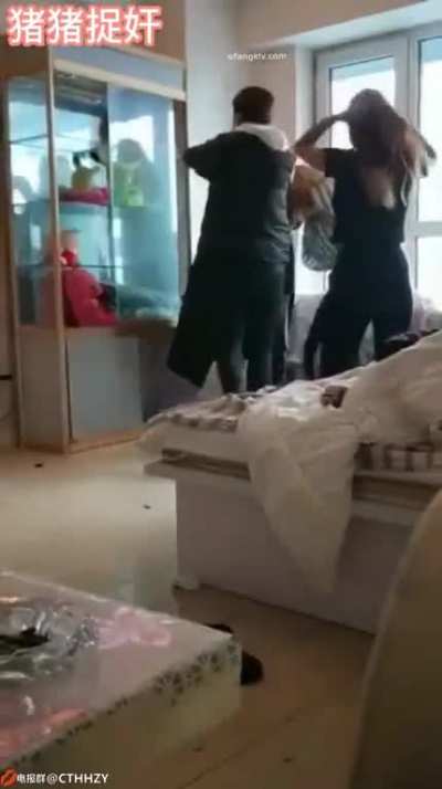 Holding her own against two