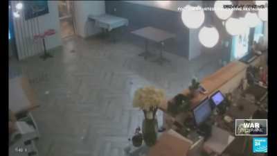 Footage from inside the restaurant RoseMarine in Kryvyi Rih. Russia claimed that they hit military in the restaurant, including several foreign officers. 19 civilians were killed, including 9 children, when the Iskander ballistic missile hit the city.