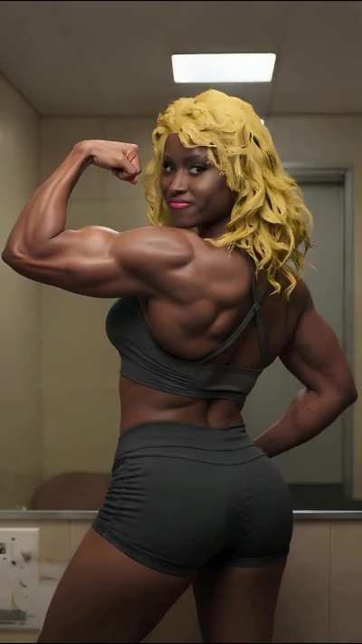 She had to rehab an injured shoulder... she may have overc<wbr>ompen<wbr>sated<wbr>. 💪😅💪 [SPW Gym Selfie]