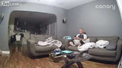 Playing chase with dog