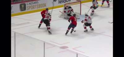 Subban trying to slew foot Hathaway just after the goal.