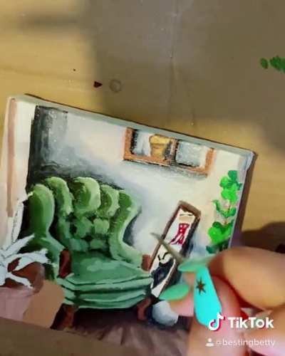 Since y&rsquo;all liked the last one: teeny tiny paintings of cozy places