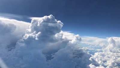 Flying past a storm