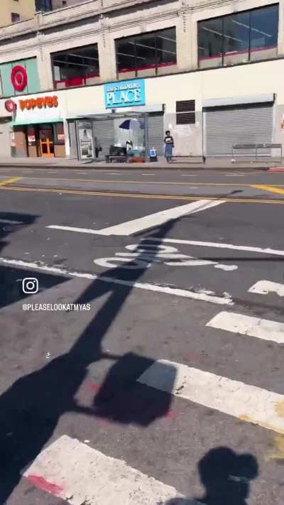 Small time New York fashion designer Ari Serrano harassed a security guard about a service she doesn’t work for.