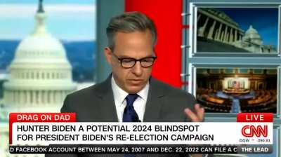 CNN host Jake Tapper admits "Trump was right" about Hunter Biden's overseas business dealings and "Biden was wrong."
