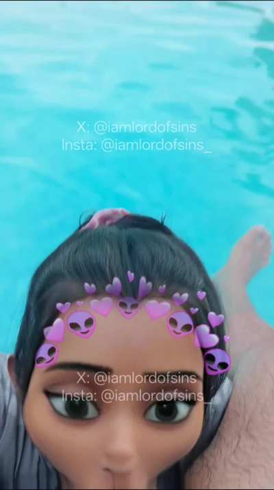 “I dare you to blow me right here” 👄🚤 - ex gf on her knees in swimming pool, people nearby, boats literally circling the property 🔥💦🍆🫦