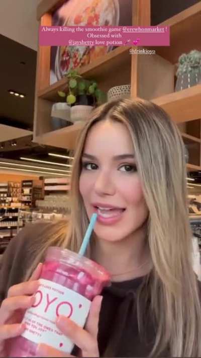 Enjoying a smoothie