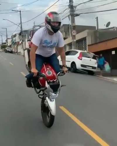doing a stoppie downhill