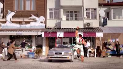 Turkish insurance commercial -- "What could possibly happen to my car?"