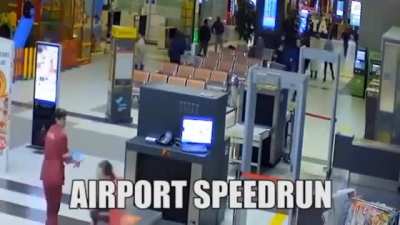 Driving a fucking car inside an airport